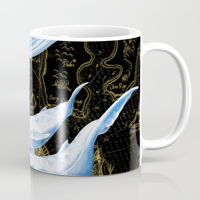 Blue Whales Family Golden Black Chic Coffee Mug