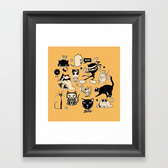 Cat Menagerie Framed Art Print