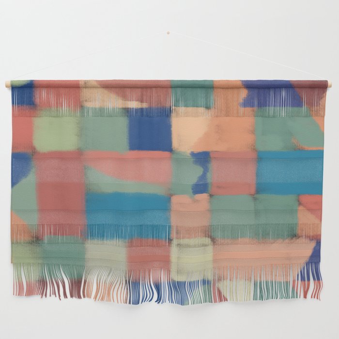 Pastel colorful checked pattern Wall Hanging