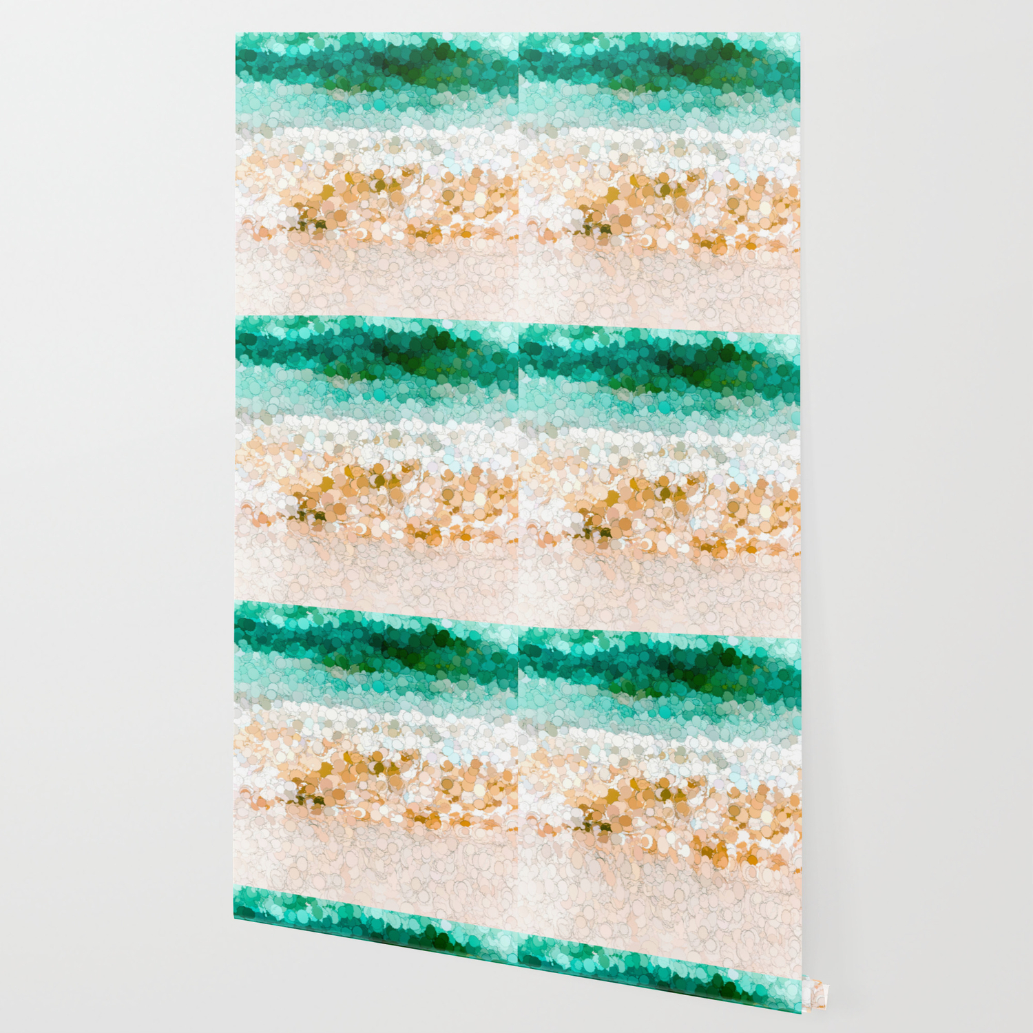 On The Beach Abstract Painting Wallpaper By Andreaanderegg Society6