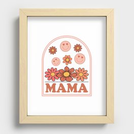Mama flowers and smiling faces design Recessed Framed Print