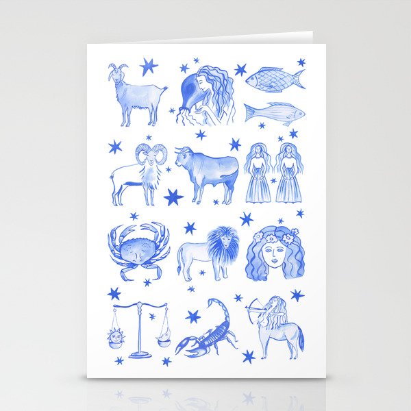 Blue Zodiac Stationery Cards