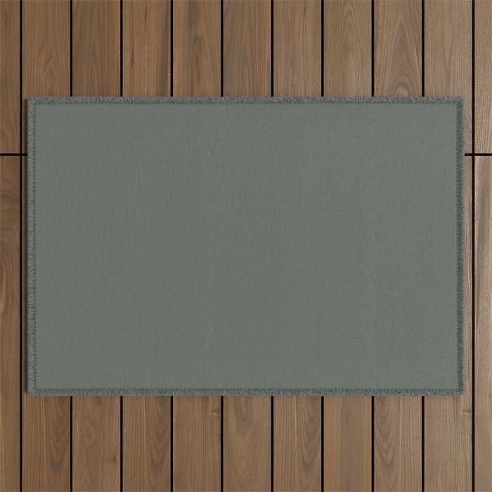 Dark Muted Green Grey Gray Solid Color Pairs Jolie Paint 2020 COTY Legacy All One Shade Hue Colour Outdoor Rug