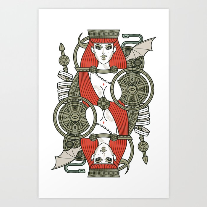 SINS Mentis - Lust Queen of Hearts Art Print