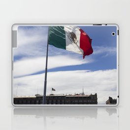 Mexico Photography - Mexican Flag Fluttering In The Wind Laptop Skin