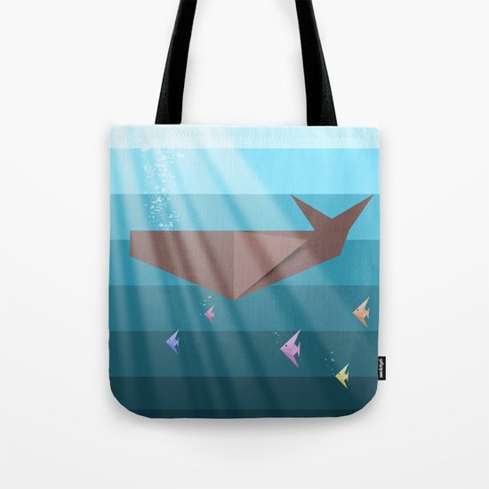 LIVING SEA (origami animals whales) Tote Bag