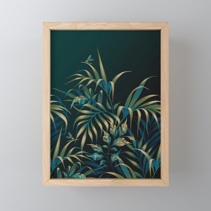 Palm Garden - Green Framed Mini Art Print