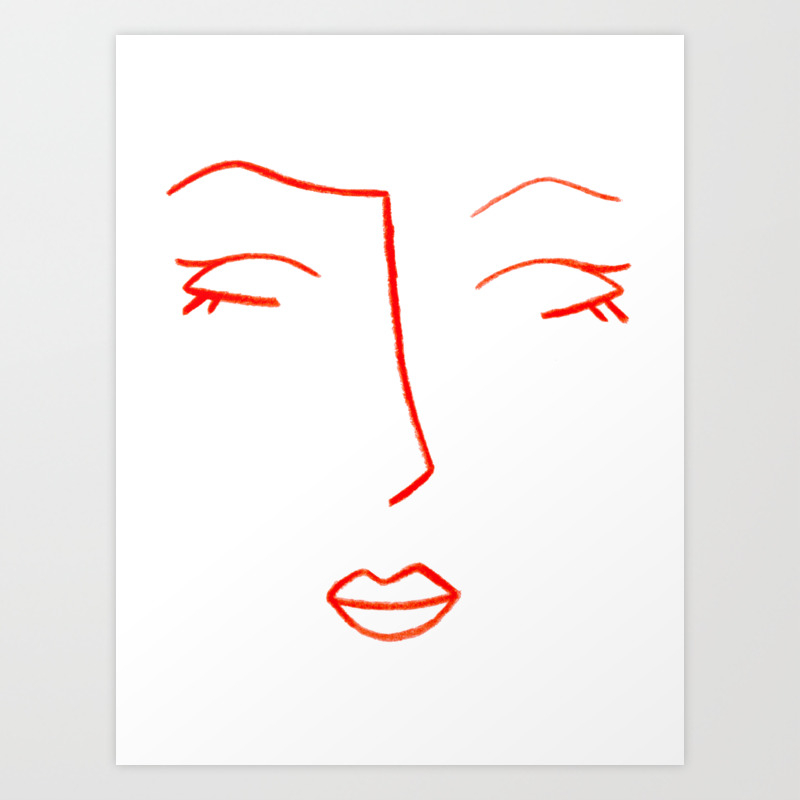Orange Sleeping Beauty Minimalist Abstract Womankind Minimal Line
