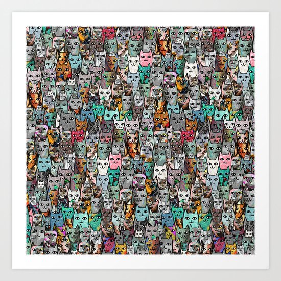 Gemstone Cats Art Print