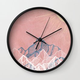 Mountain Sunset Wall Clock