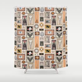 Gothic Mansion Wall of Frames (light) Shower Curtain