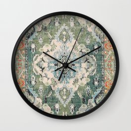 Antique oriental green carpet Wall Clock