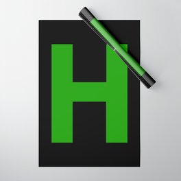 Letter H (Green & Black) Wrapping Paper
