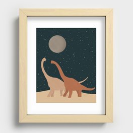 dinosaurs on a night walk  Recessed Framed Print