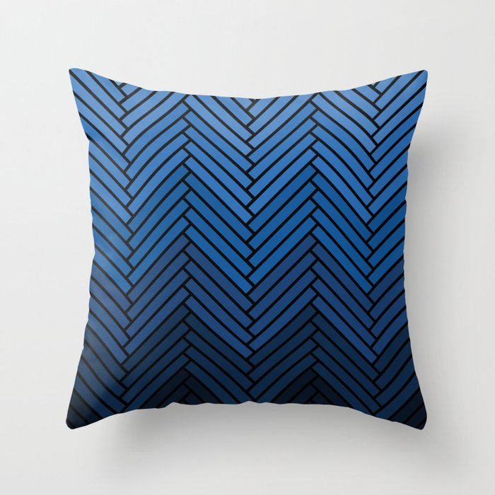 Parquet All Day - Black & Chambray Throw Pillow