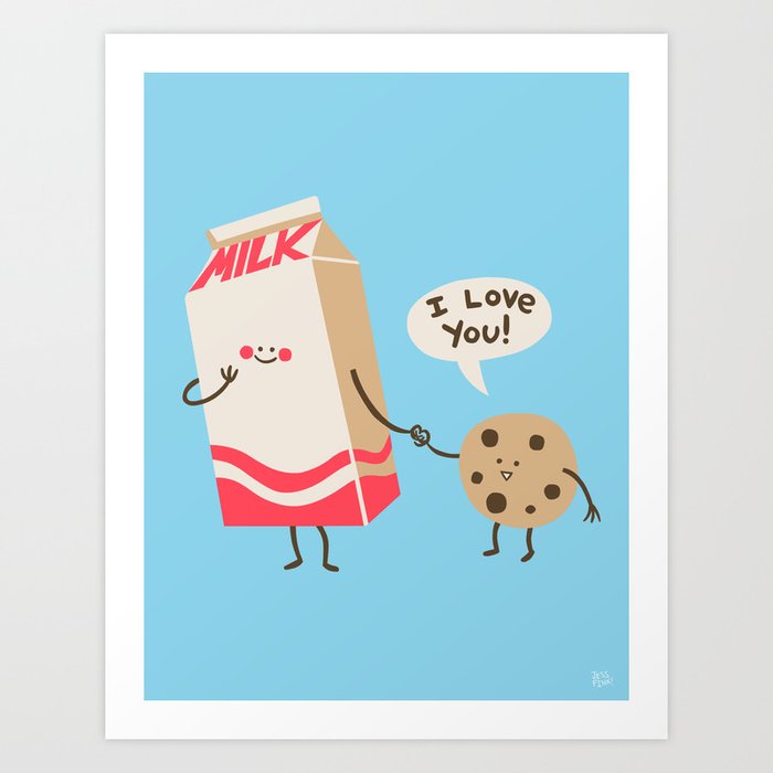 Cookie Loves Milk Art Print