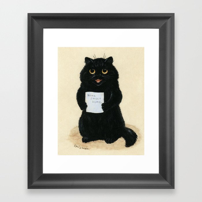 Home Sweet Home, Louis Wain Cat Art Print by eye4designs