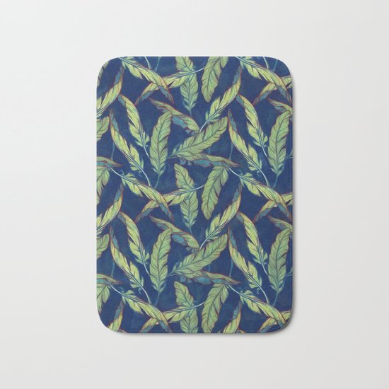Tropical banana leaves III Bath Mat
