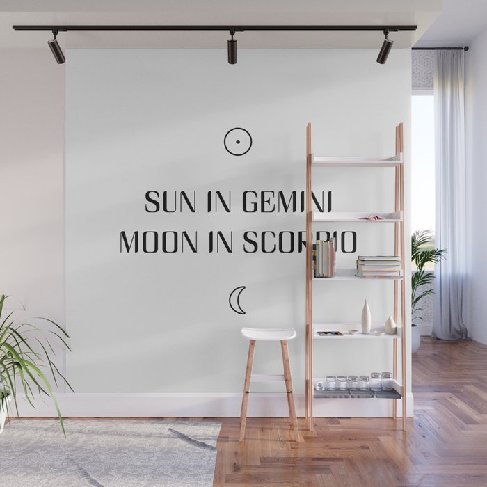 Gemini/Scorpio Sun and Moon Signs Wall Mural