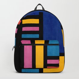 Colorful Black Red Blue Yellow MCM II Backpack