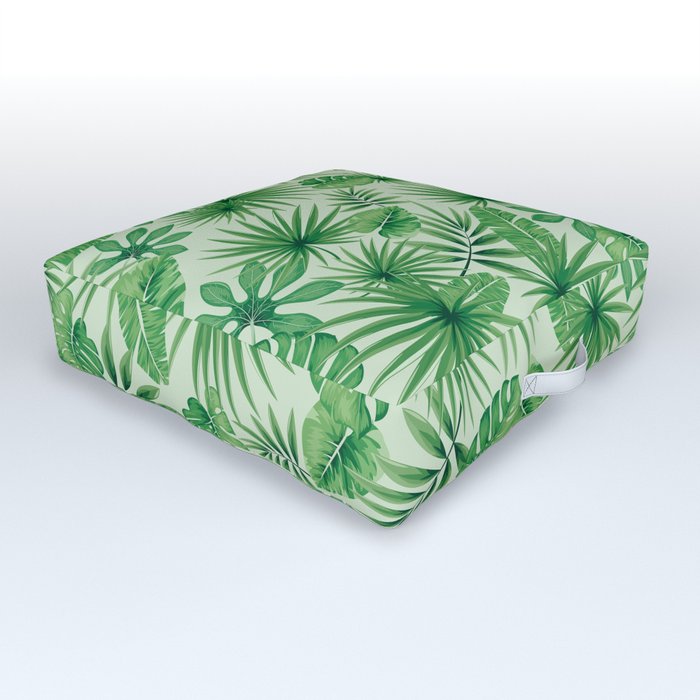 Tropical Floral Botanical Jungle Leaf Plants Nature Pattern Outdoor Floor Cushion