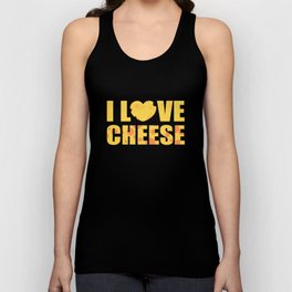 I Love Cheese - Heart Shaped Cheddar Cheese Unisex Tank Top