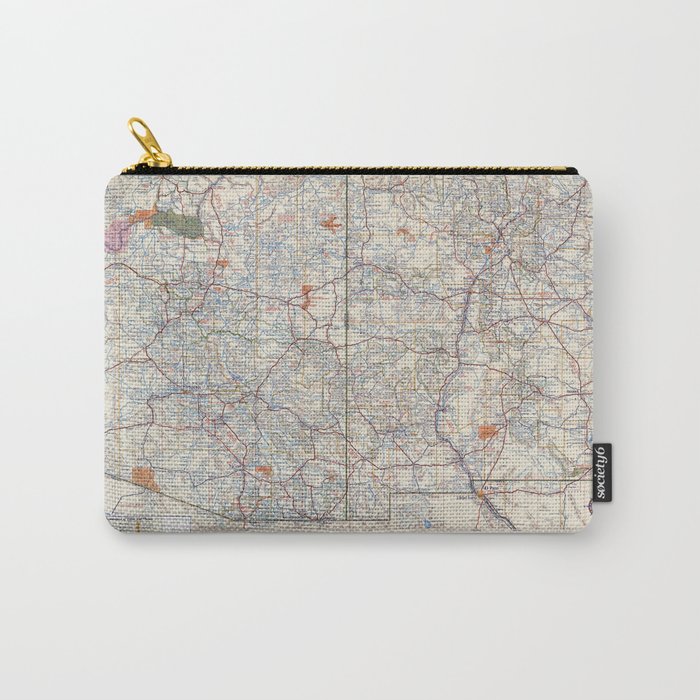 Highway Map of Arizona and New Mexico. - Vintage Illustrated Map-road map Carry-All Pouch