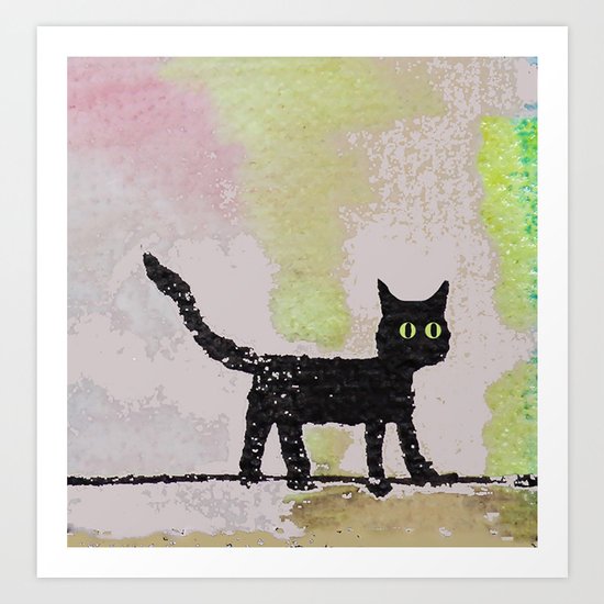 Black Cat Art Print