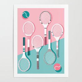 Got Served - tennis country club sports athlete retro throwback memphis 1980s style neon palm spring Poster