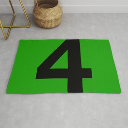 Number 4 (Black & Green) Area & Throw Rug