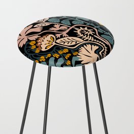 Stockholm garden night black and blue Counter Stool