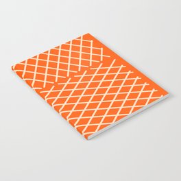Deep Orange Cross-Hatch Patch Pattern Notebook