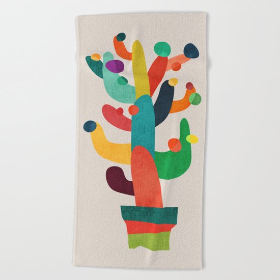 Whimsical Cactus Beach Towel