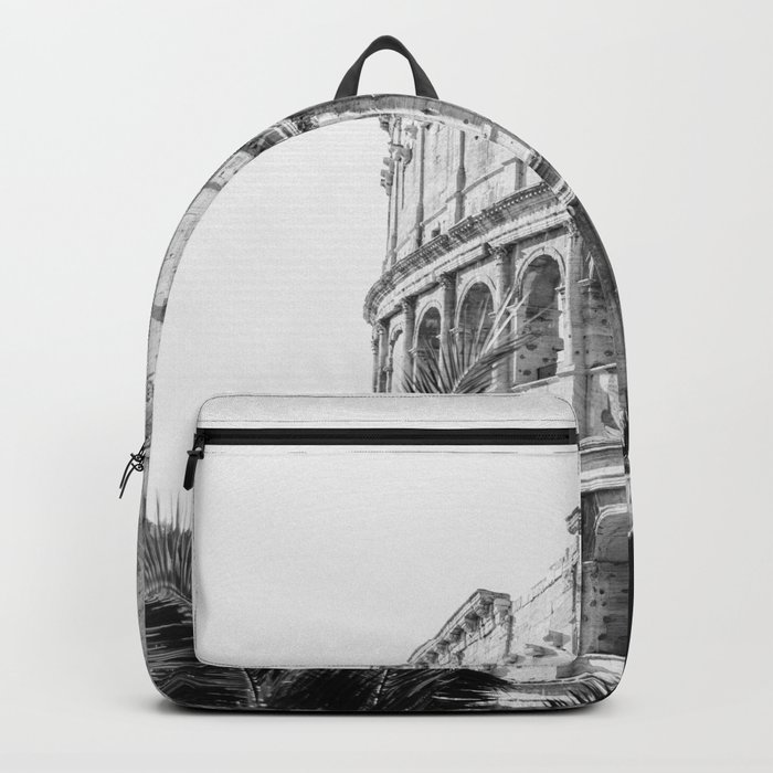 The Roman Colosseum in black and white Ancient Rome, Italy