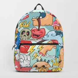 Cartoon Doodling and Artistic Characters Backpack