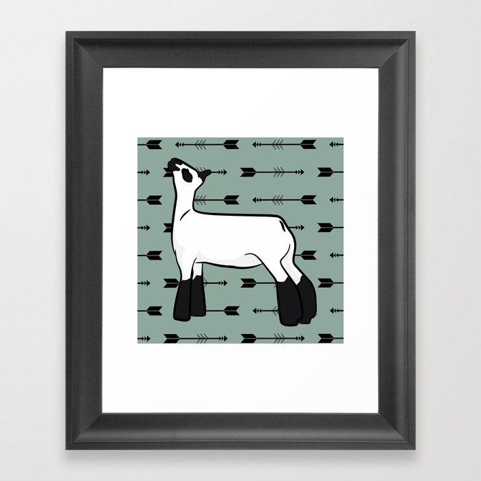 Show Lamb Arrows & Teal  Framed Art Print