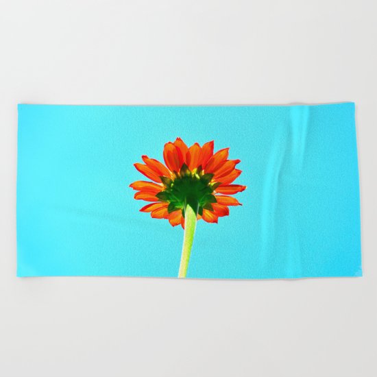 Flower orange 6 Beach Towel