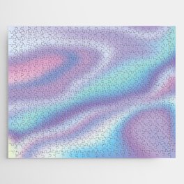 Elegant Abstract Lilac Violet Teal Metallic Iridescence Pattern Jigsaw Puzzle