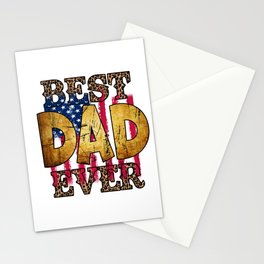 Best dad ever US flag Fathersday 2022 gifts Stationery Card