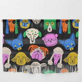 Funny colorful dog cartoon pattern Wall Hanging
