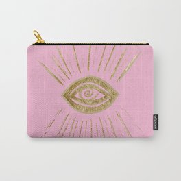 Evil Eye Gold on Pink #1 (Faux Foil) #drawing #decor #art #society6 Carry-All Pouch