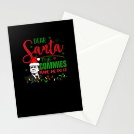Reagan Santa Claus Commies Made Me Do It Funny Christmas Stationery Card