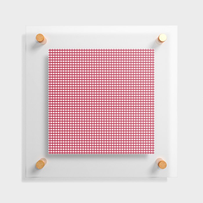 Red Gingham Check Floating Acrylic Print