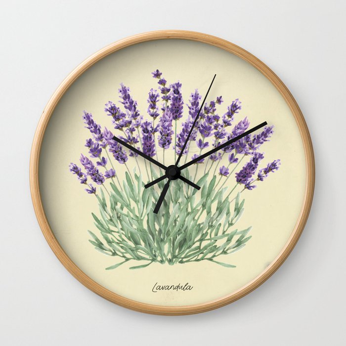 Vintage botanical print - Lavender Wall Clock