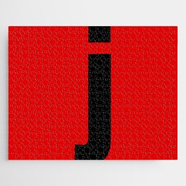 letter J (Black & Red) Jigsaw Puzzle