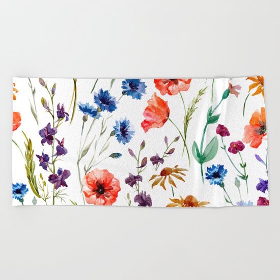 Floral Madness Beach Towel