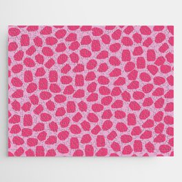 Ink Spot Pattern in Double Hot Pink Jigsaw Puzzle