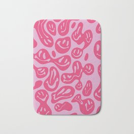 Hot Pink Dripping Smiley Bath Mat
