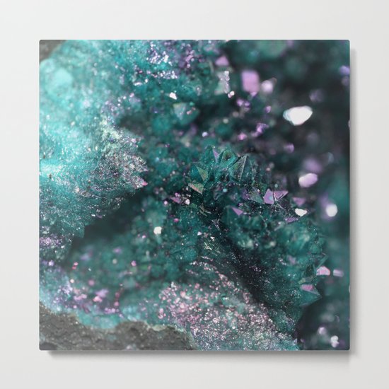 Geode Abstract Aqua Fascination Metal Print