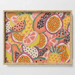 Bright Tropical Fruit Pattern Serving Tray